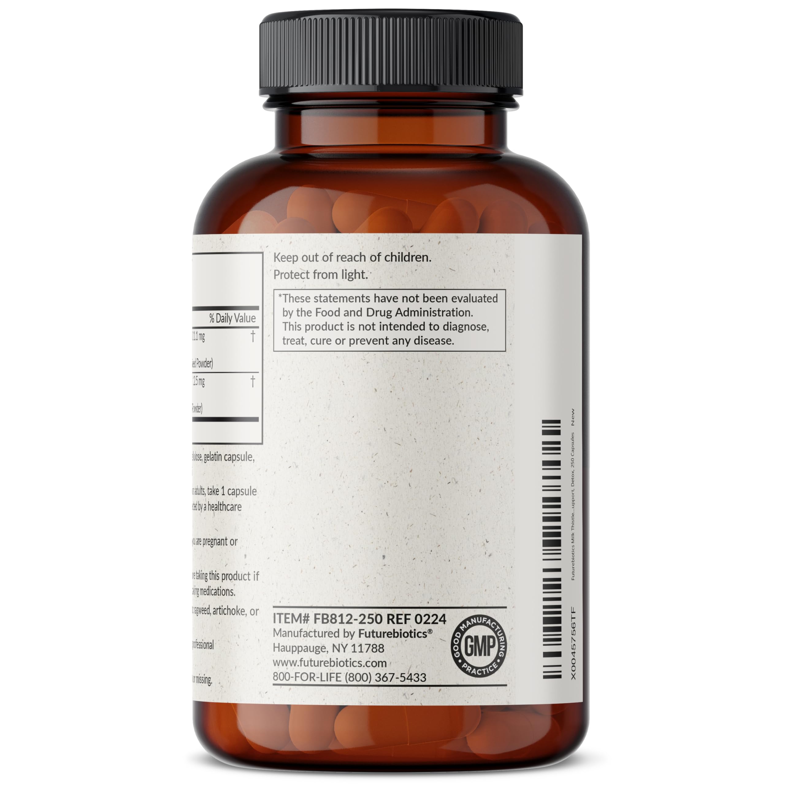 Capsules and bottle highlighting high-potency milk thistle ingredient