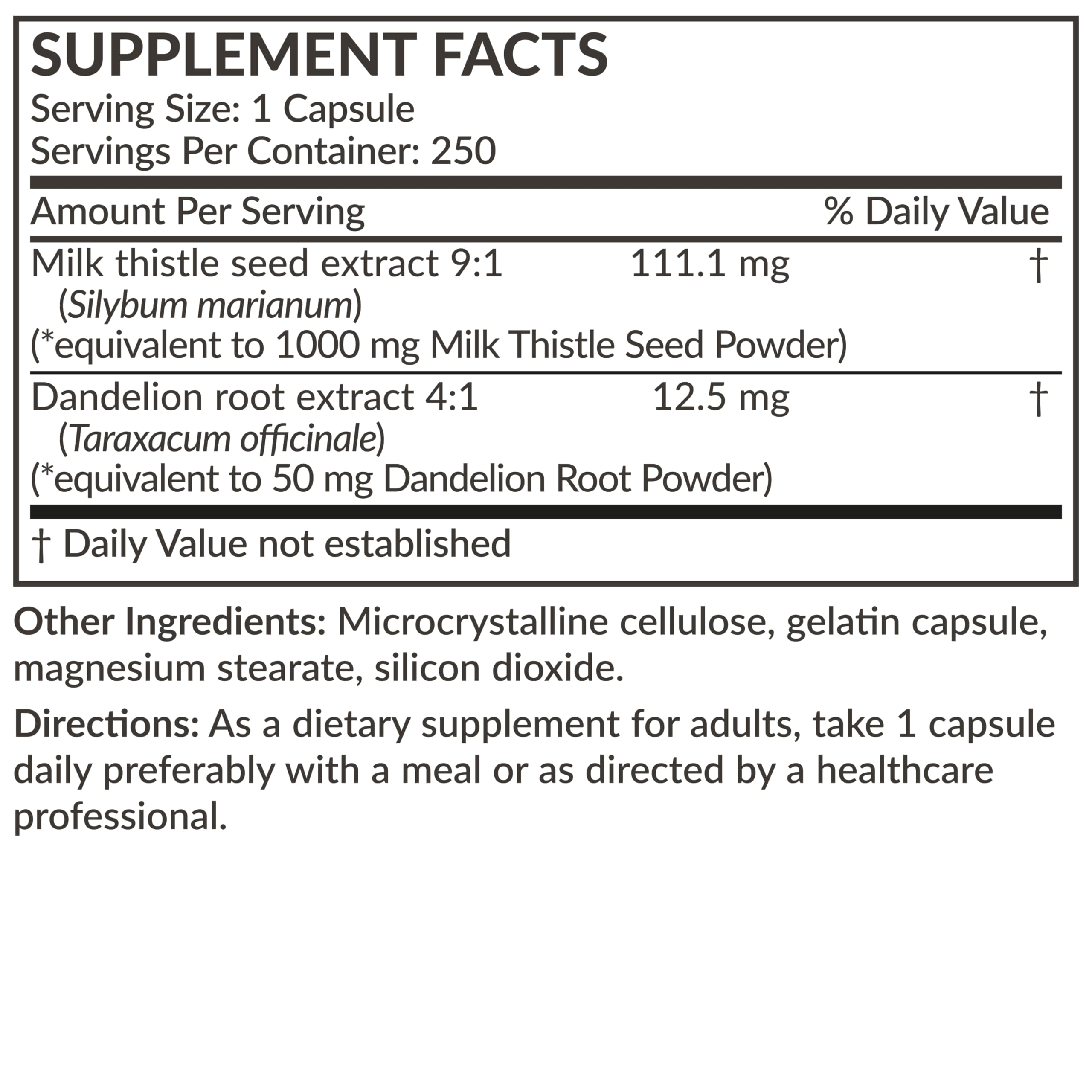 Allergen information note on Futurebiotics liver health product label