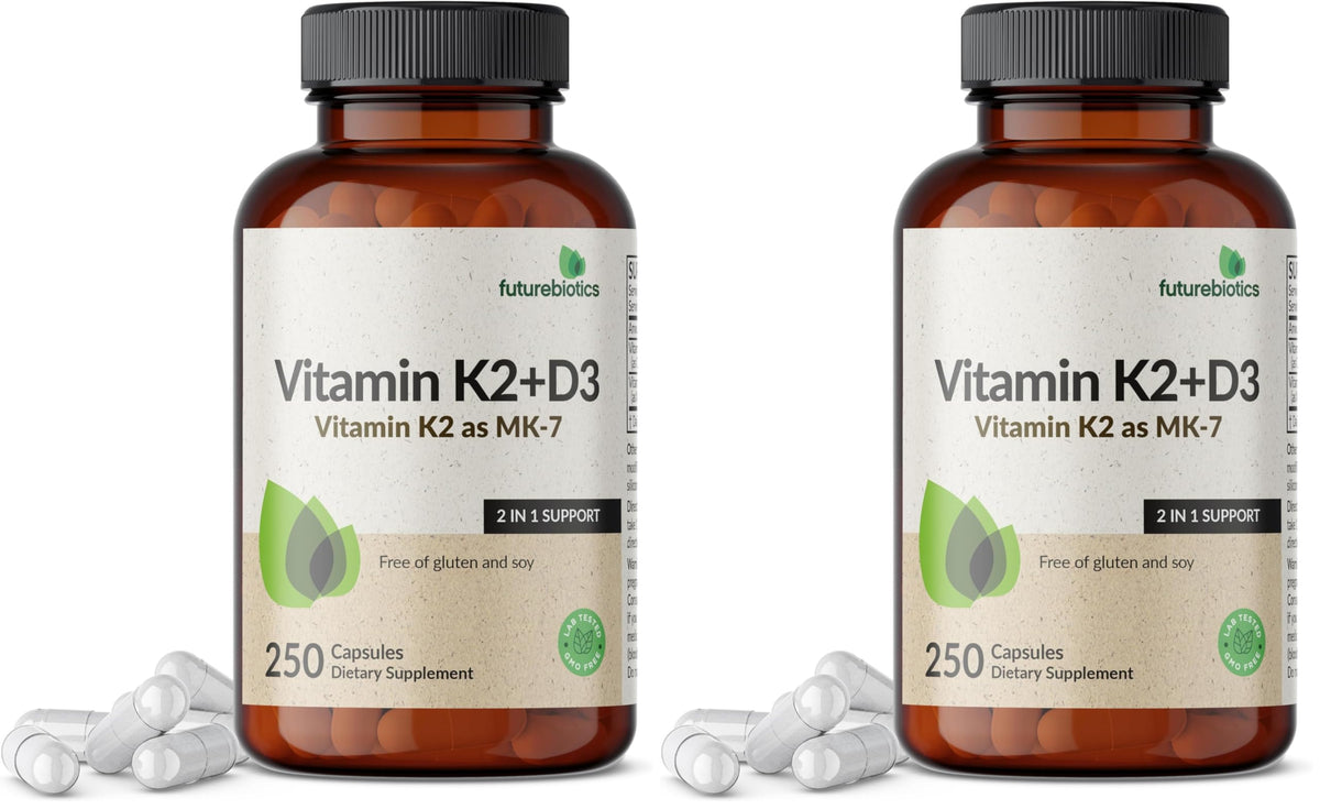 Futurebiotics Vitamin K2 MK-7 with D3 bottle - front view