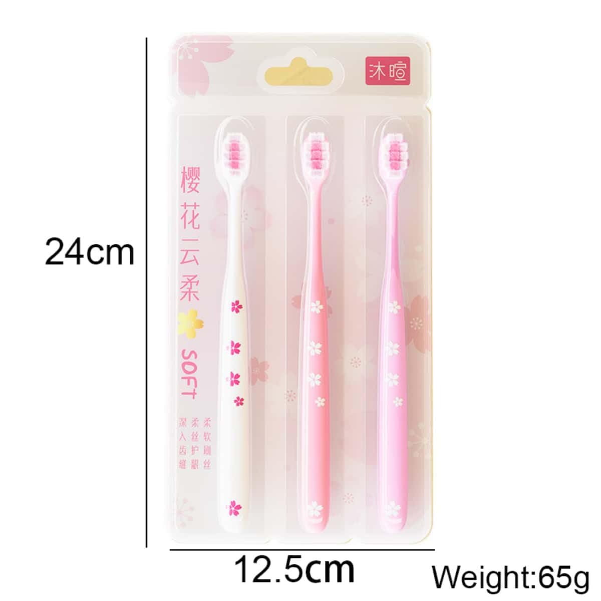 Soft ultra-fine 0.12mm bristles on pink toothbrush