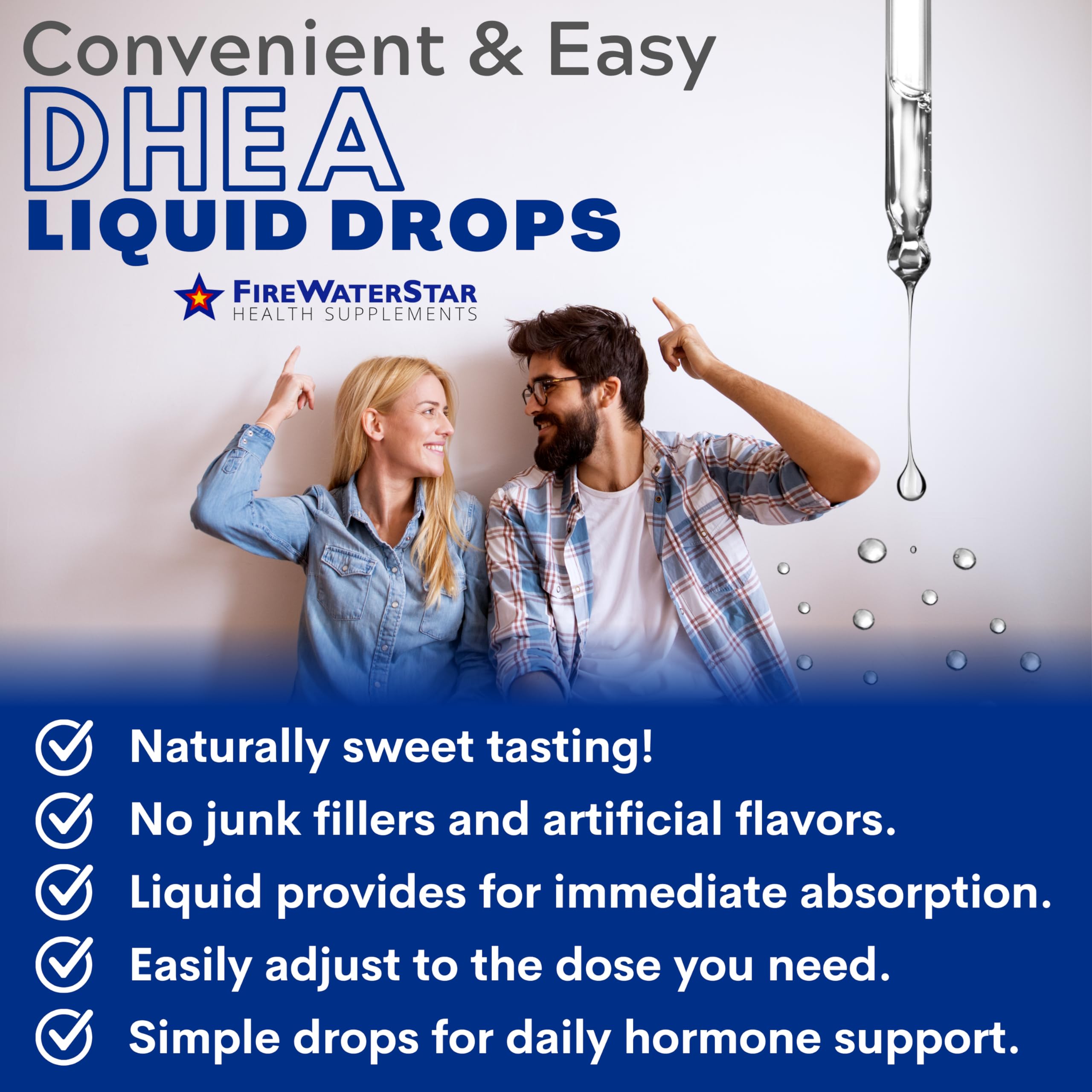 Dropper of DHEA liquid with adjustable dosing
