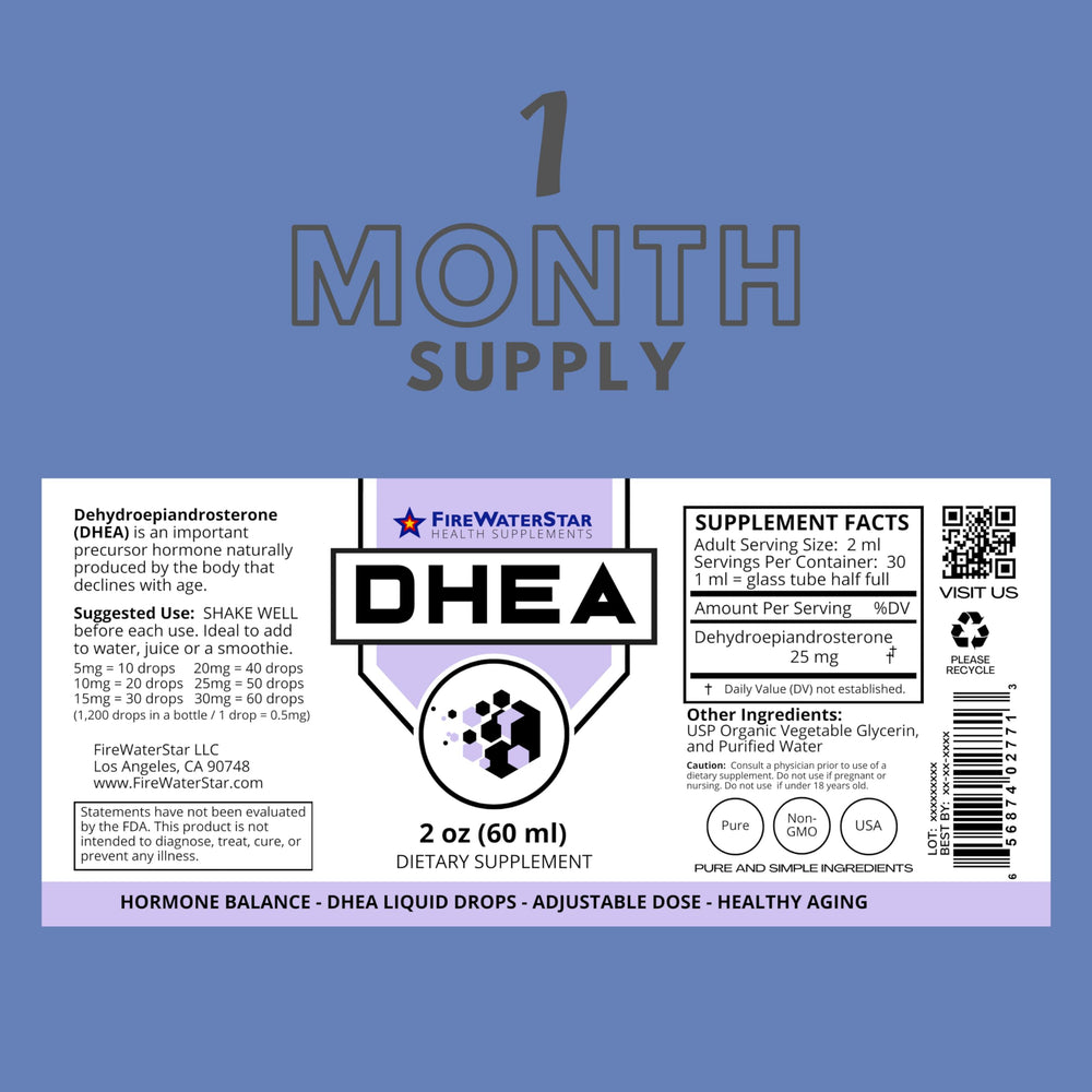 USA-manufactured DHEA liquid drops bottle