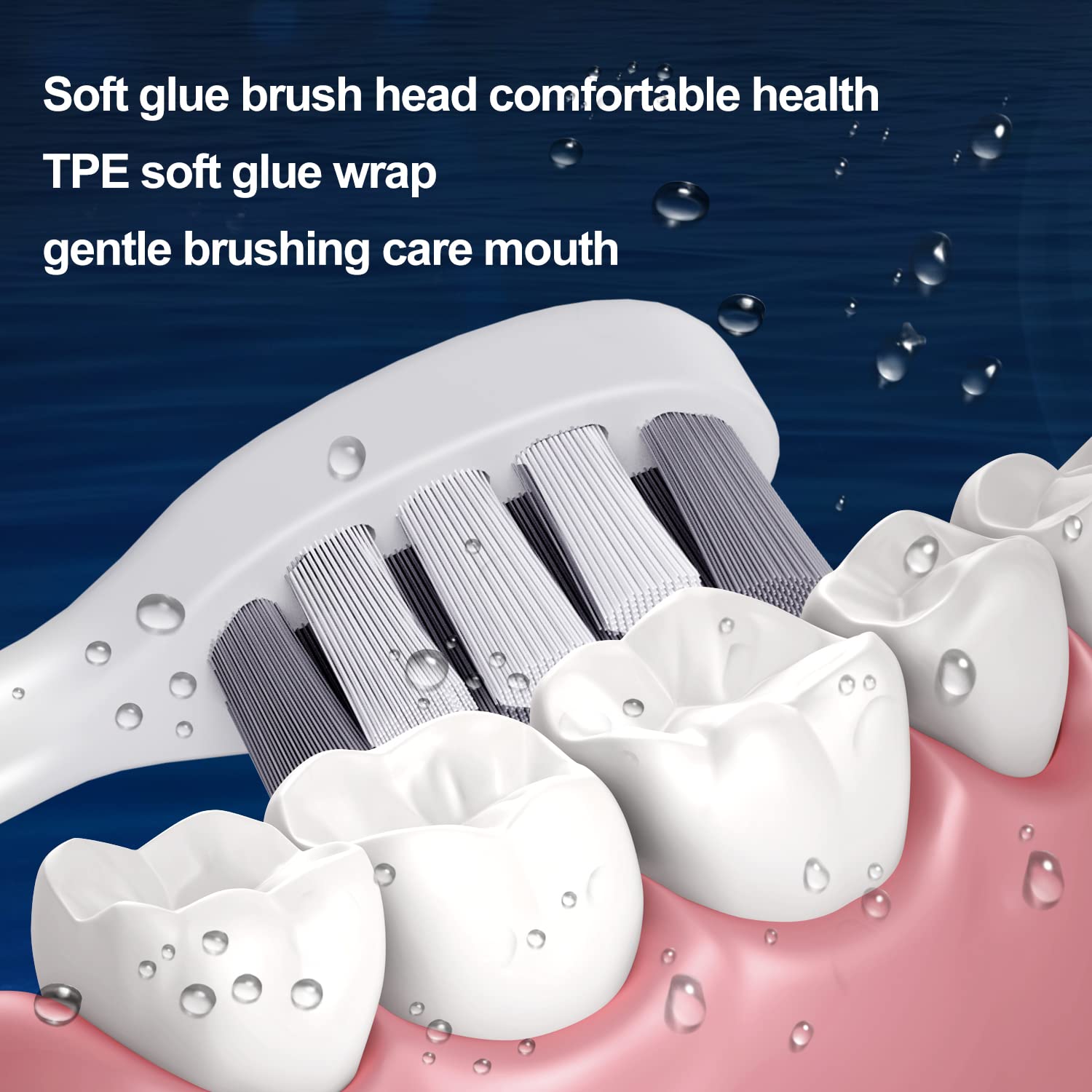 FXQQZZ A2 W-shaped toothbrush head, small size – 4-pack, image 3