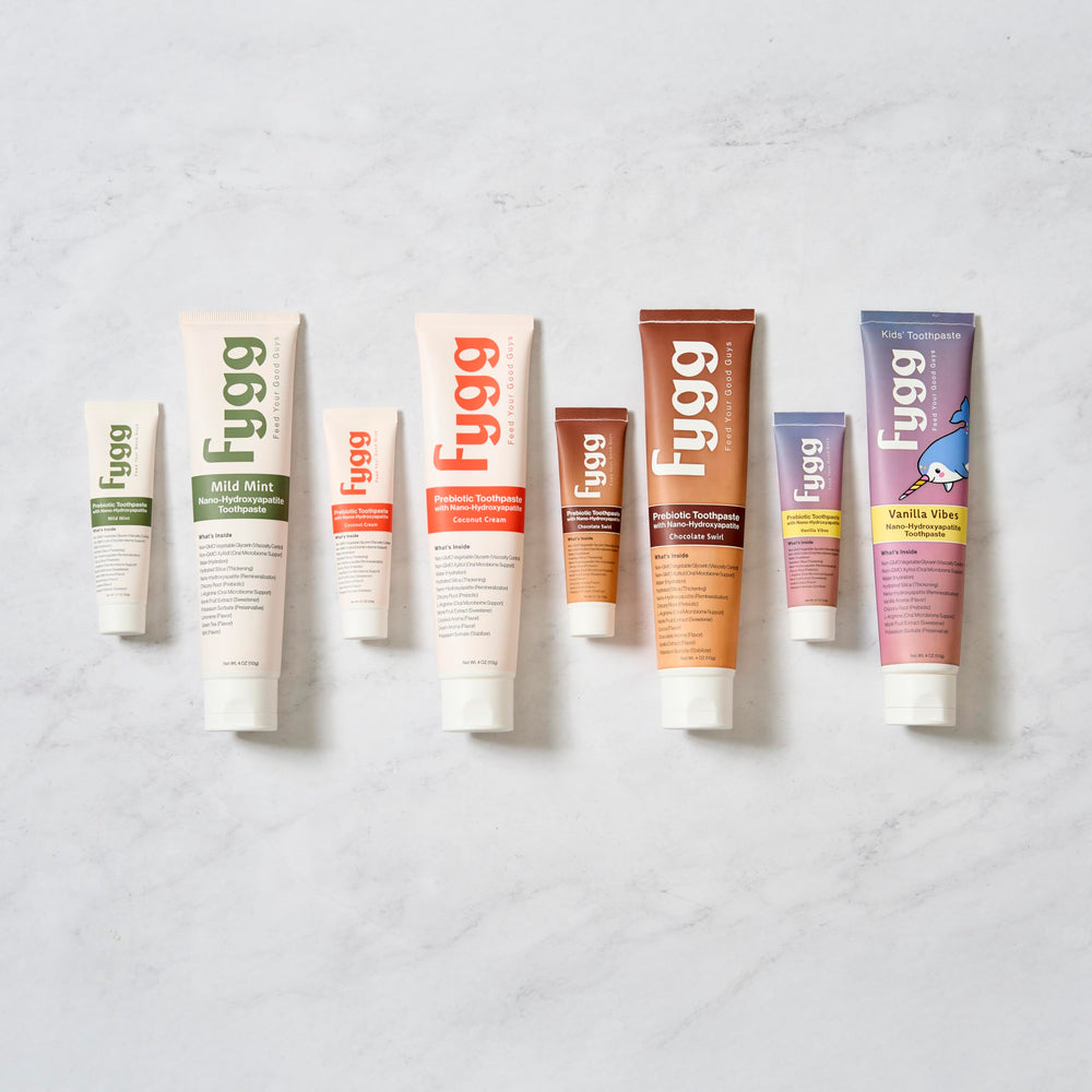 Daily dental care routine featuring Fygg Nano-Hydroxyapatite Toothpaste