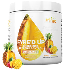 FYRE'D UP Mango Pineapple flavor powder tub