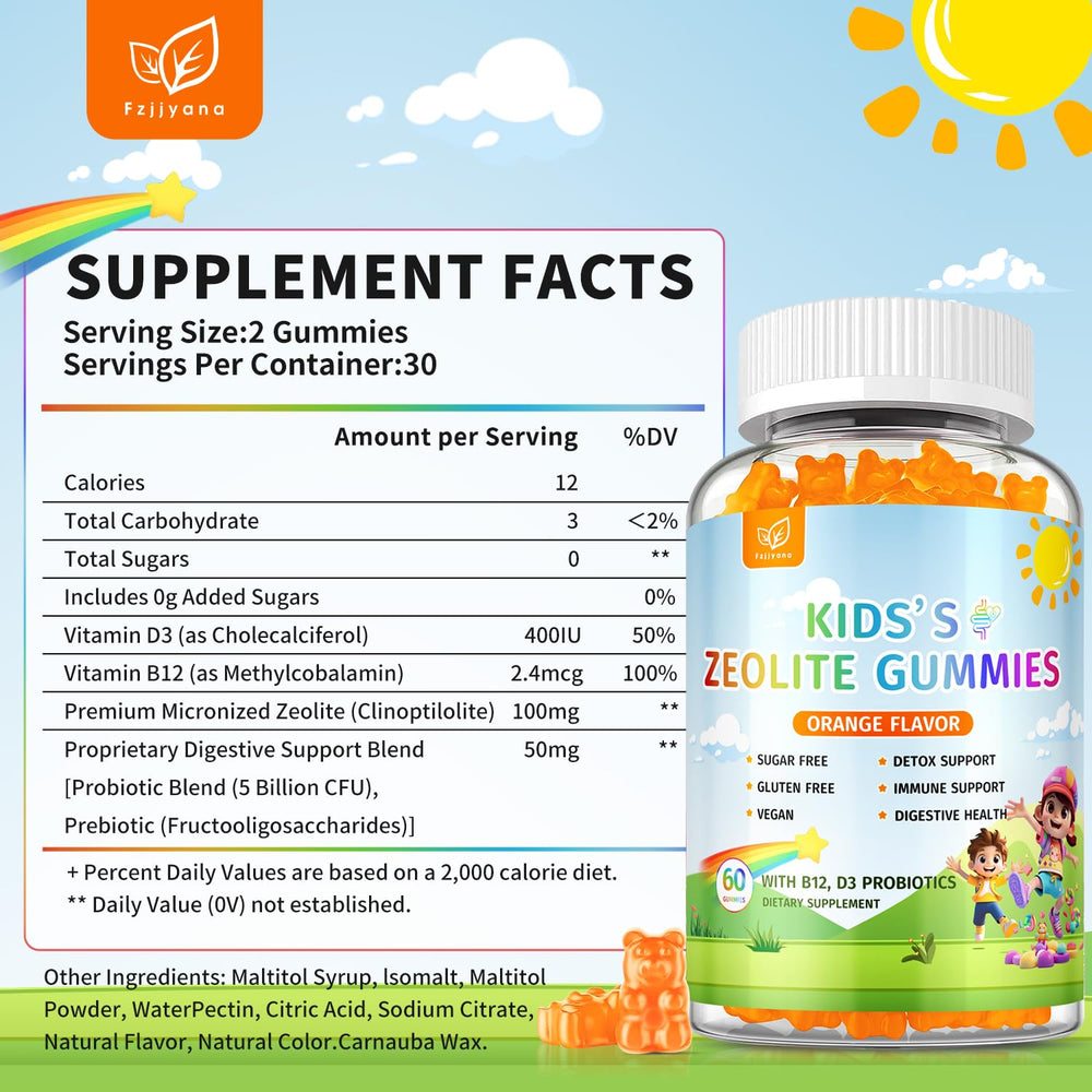Fzjjyana Zeolite Gummies aimed at heavy metals handling and overall wellness.
