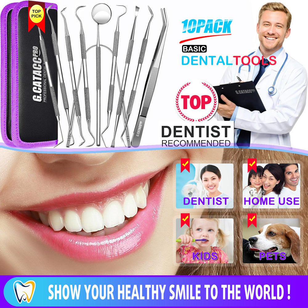 Hygiene kit including mirror, tweezers, tongue cleaner and dental picks