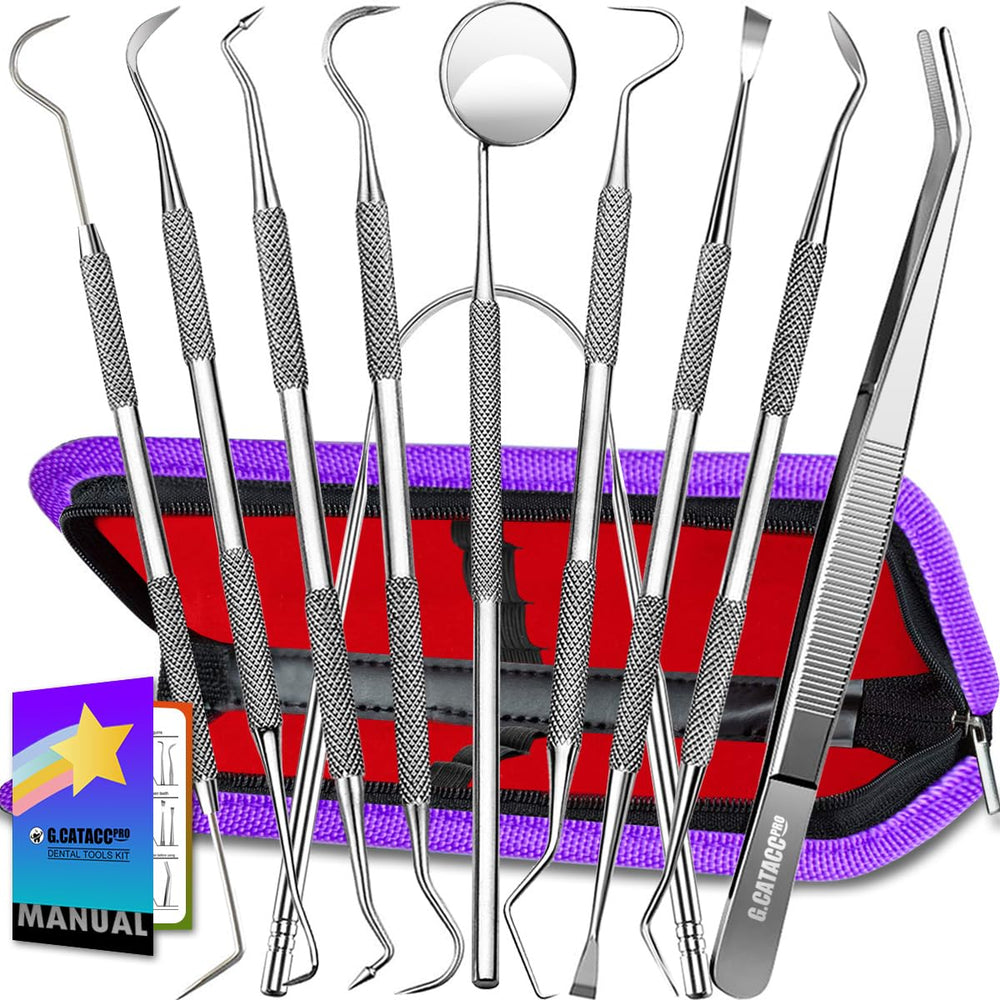 Complete 10-in-1 dental tools set ready for use
