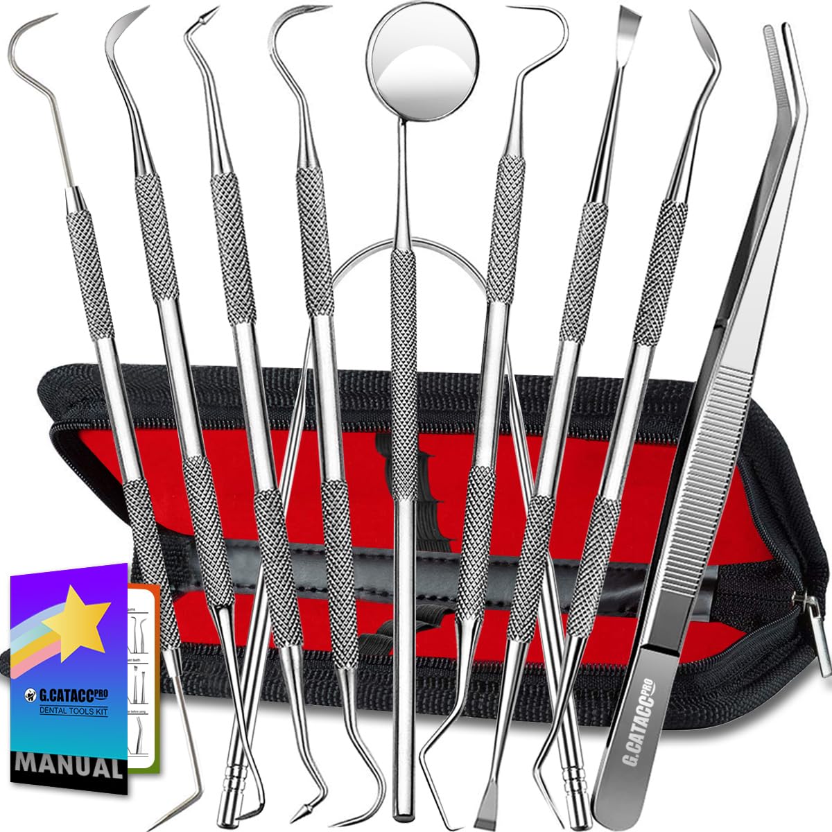 G.CATACC 10-pack dental tools set with case