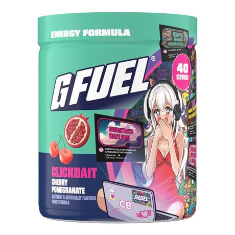 G Fuel Clickbait Cherry Pomegranate energy powder tub