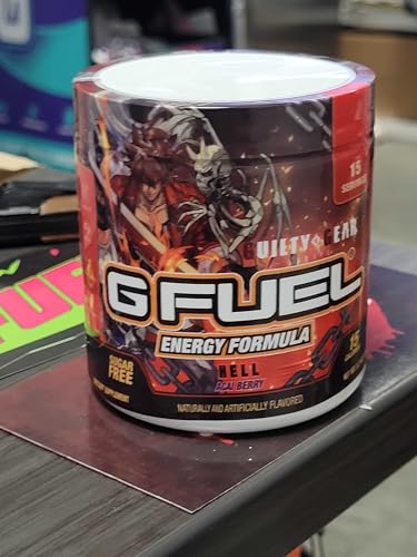 G Fuel Guilty Gear Hell Acai Berry scoop mixes quickly for easy energy boost