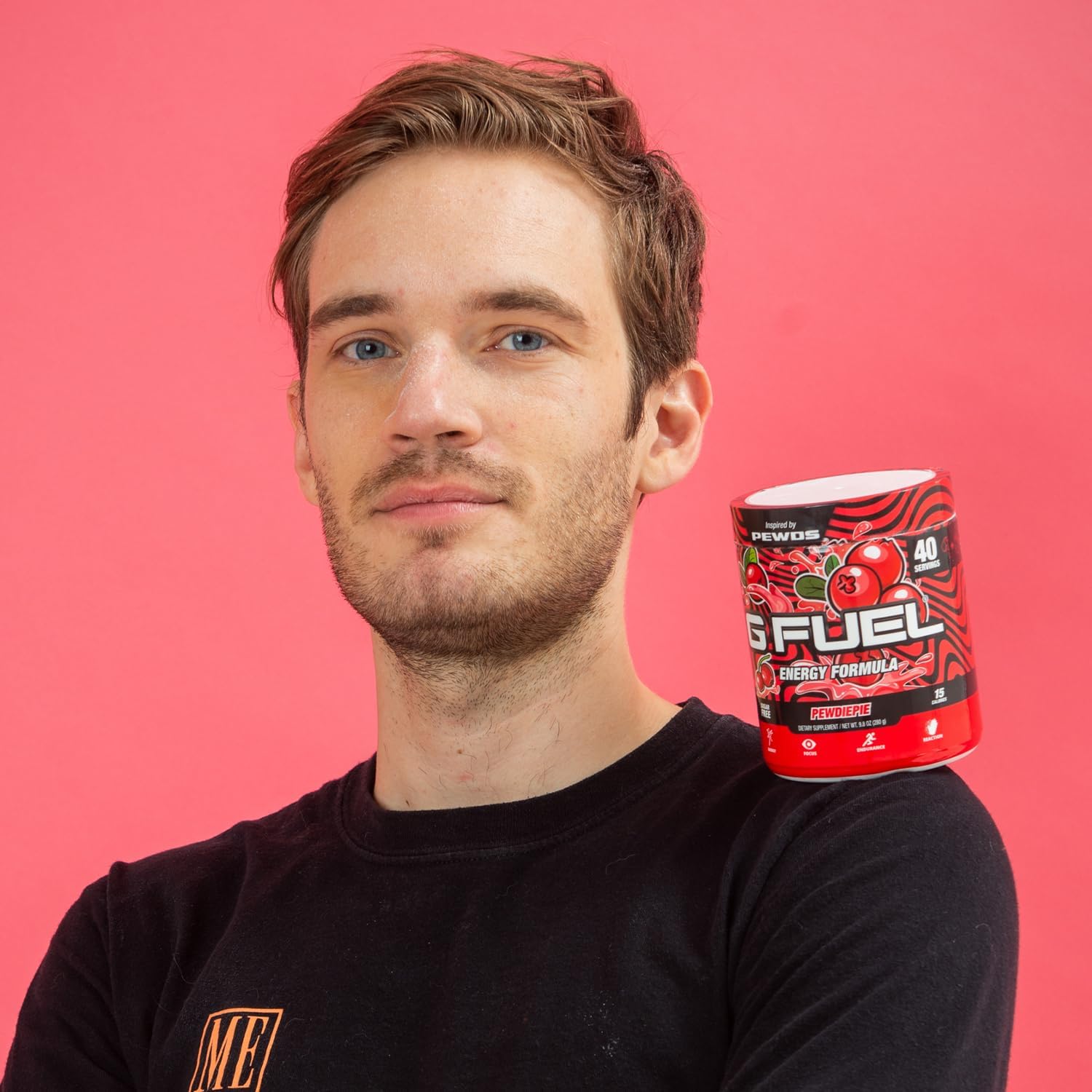 Ingredients list on G Fuel PewDiePie Lingonberry packaging