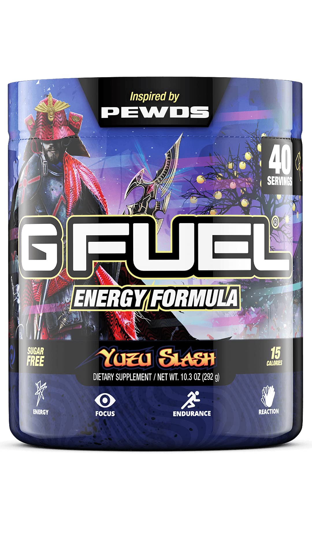 G Fuel Pewdiepie Yuzu tub powder for gaming focus and clean energy