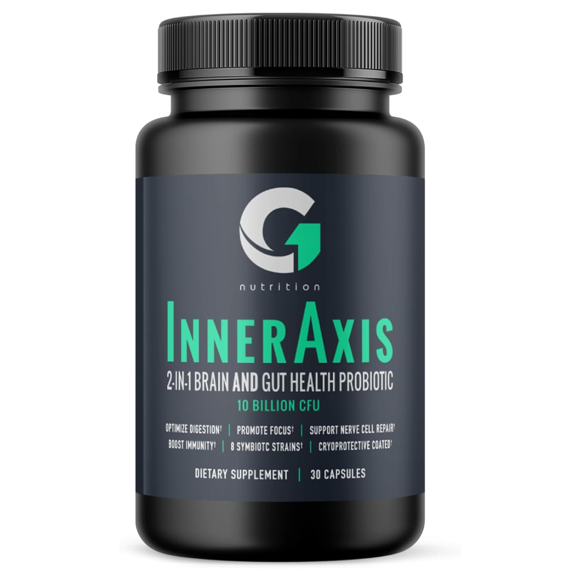 G1 Nutrition InnerAxis 2-in-1 Brain and Gut Probiotic bottle with 30 servings