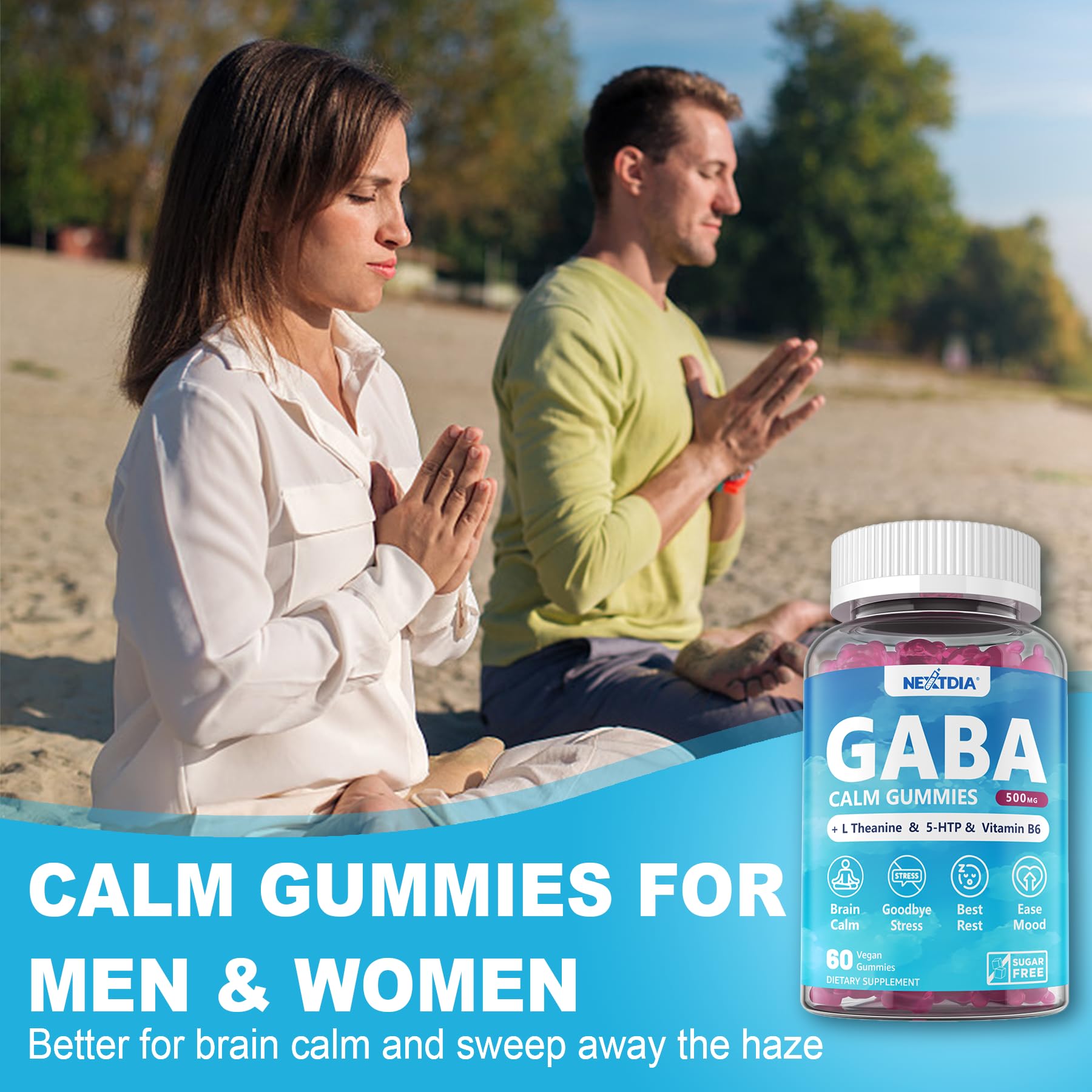 GABA Gummies 500 mg bottle side view