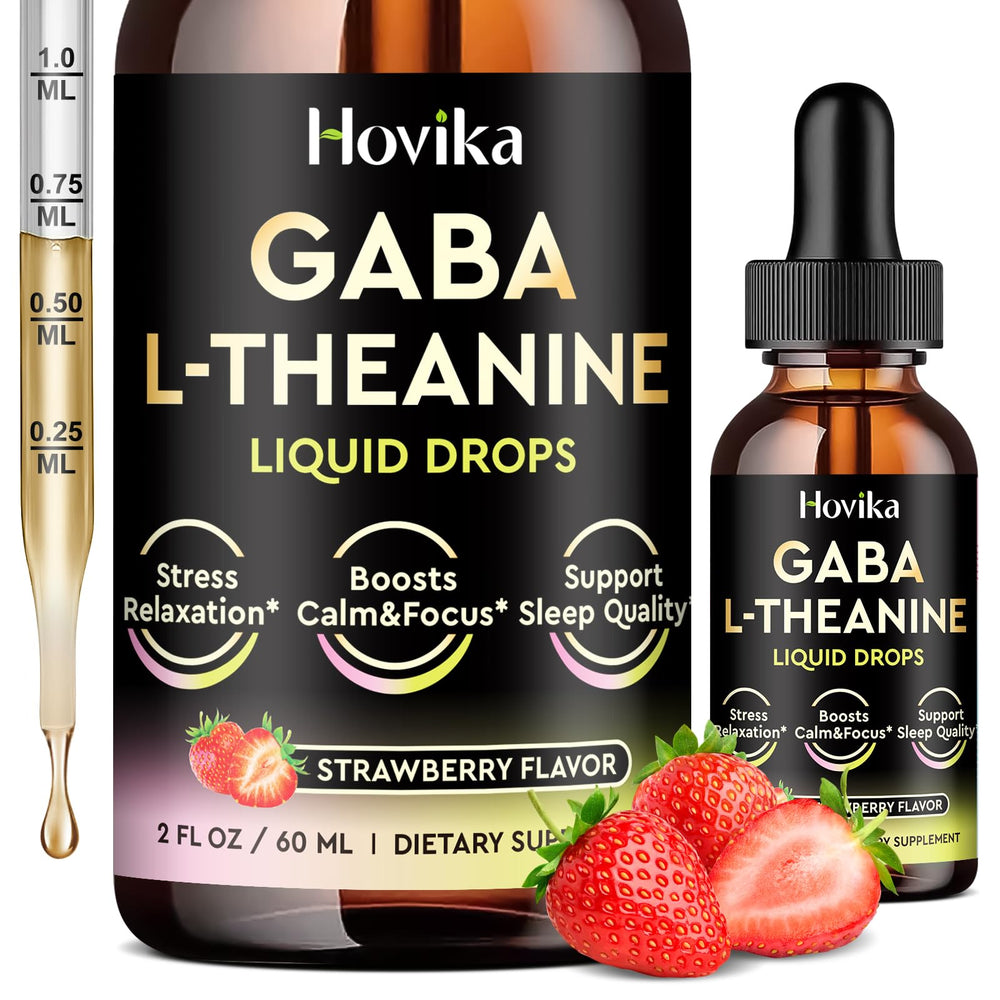 GABA L-Theanine Drops Strawberry flavor bottle