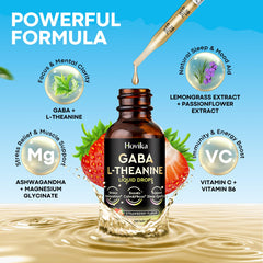 2 oz bottle of GABA L-Theanine Drops with Strawberry flavor