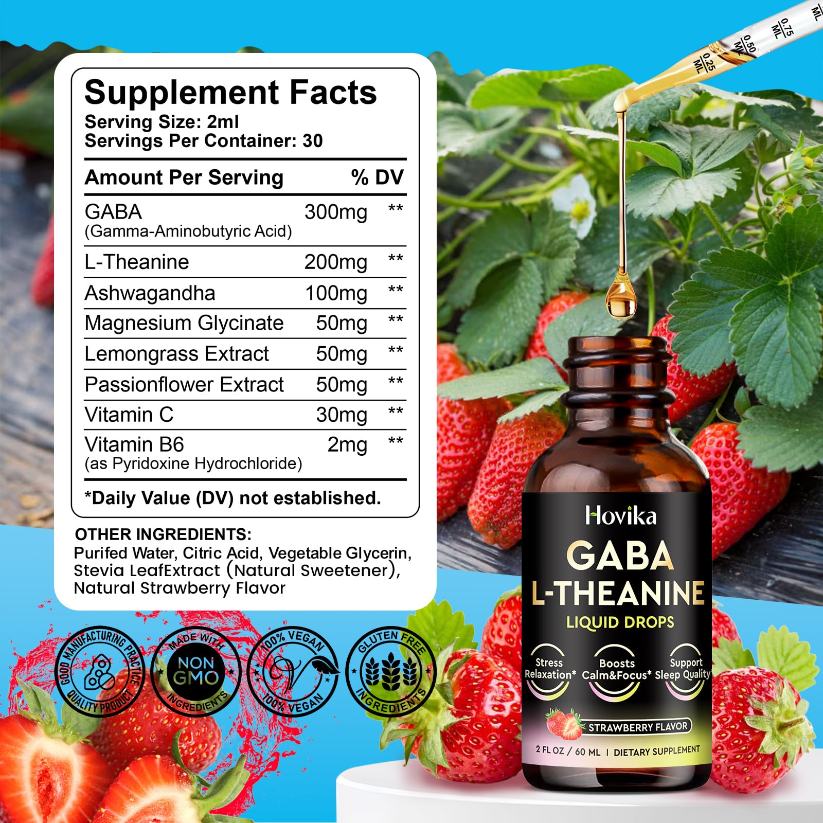 Dosing 2 ml of GABA L-Theanine Drops