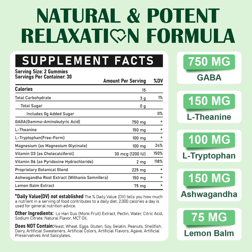 Close-up of an apple-flavored GABA L-Theanine gummy