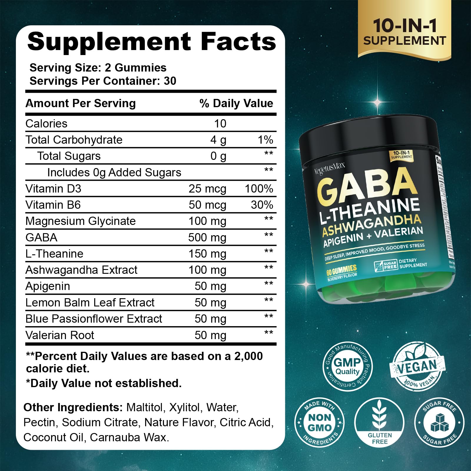 Sugar-free blueberry gummies packaging