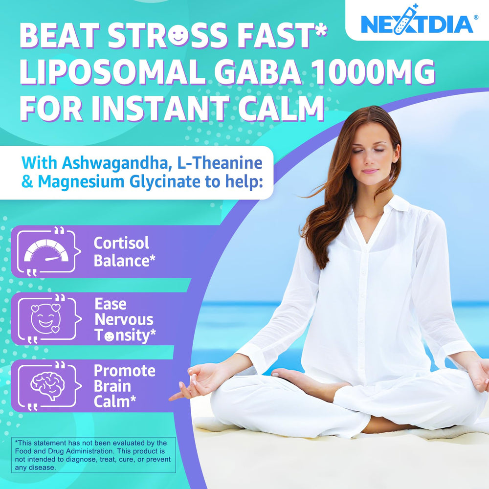 GABA with L-Theanine Magnesium Glycinate and Ashwagandha ingredients