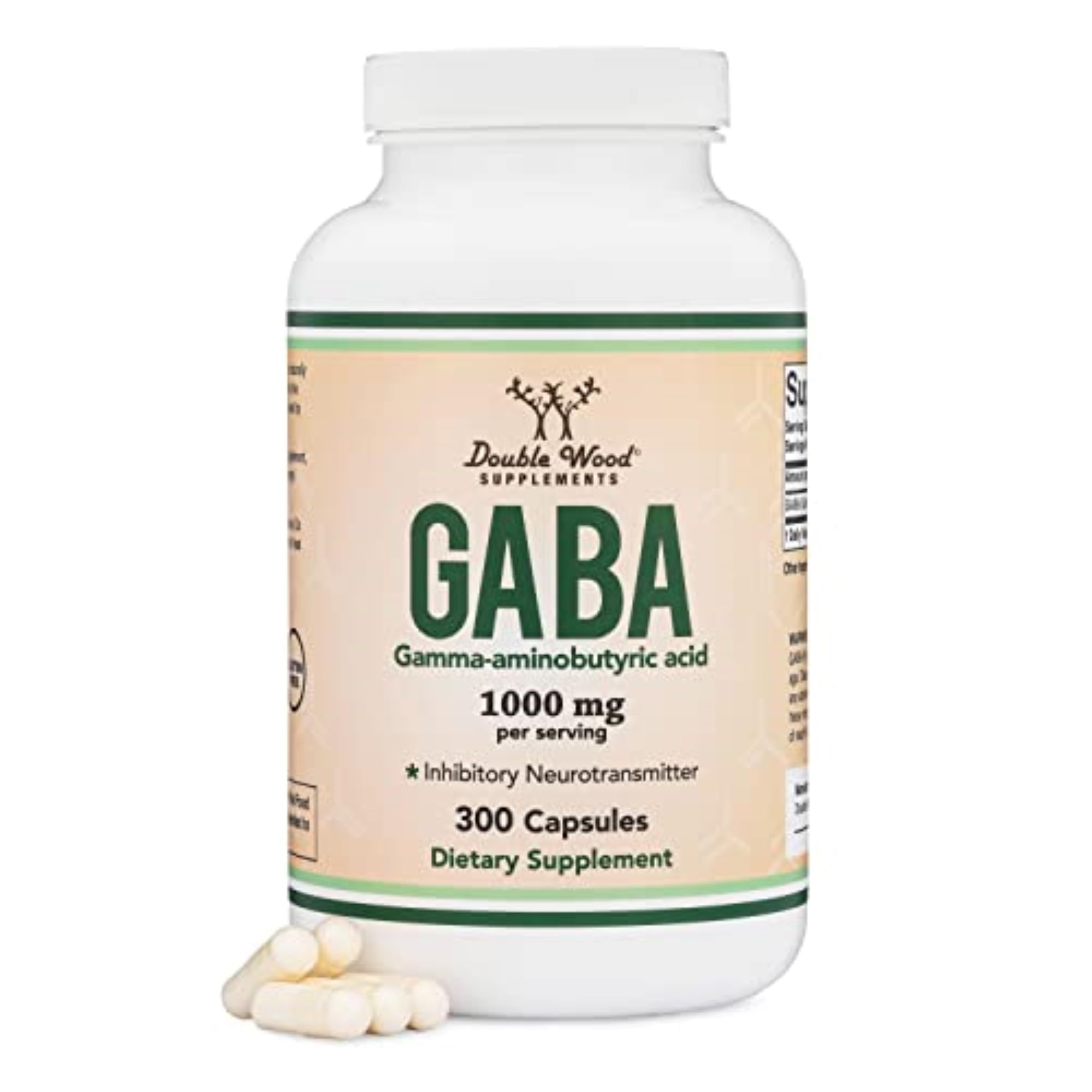 Double Wood GABA supplement bottle and packaging
