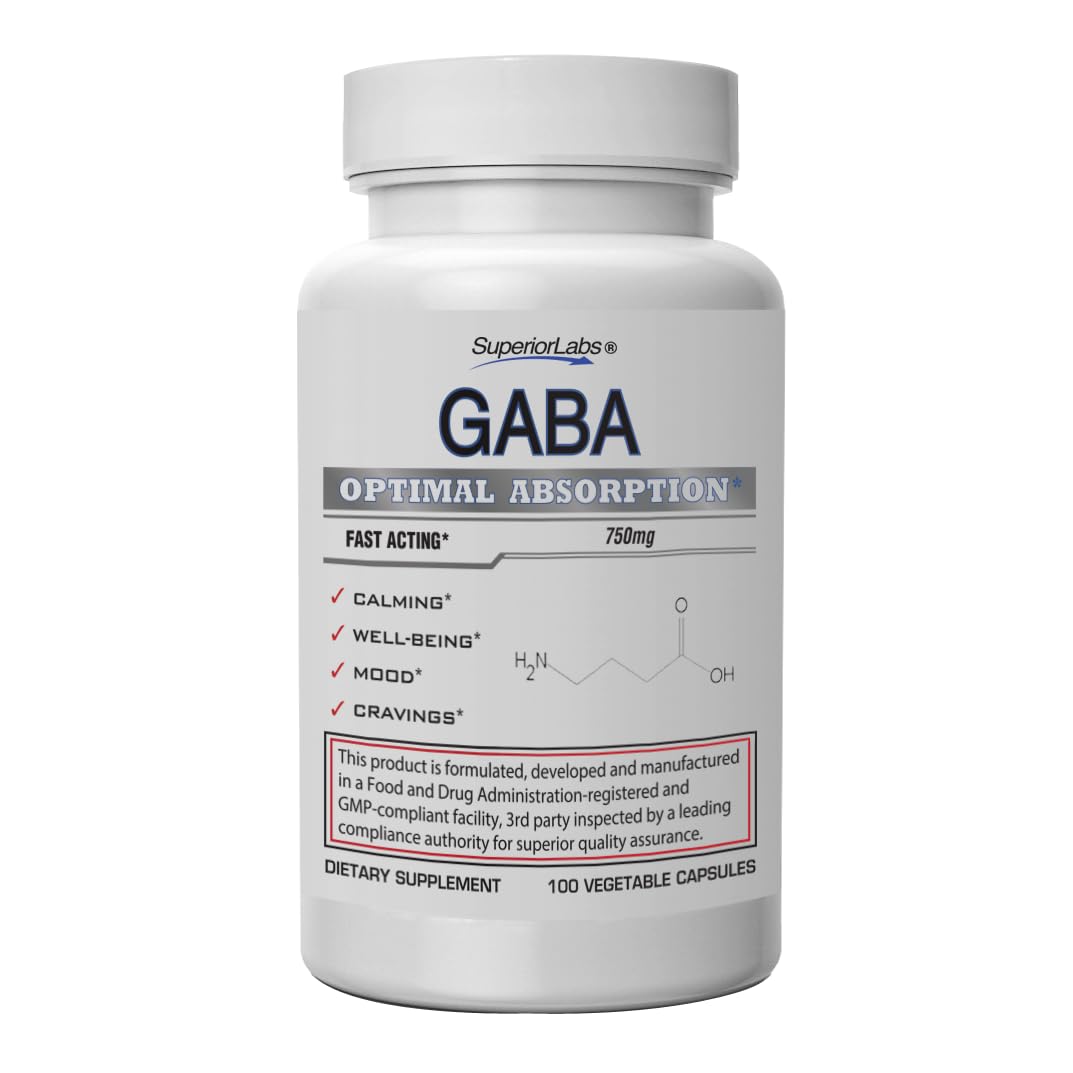 GABA 750mg bottle - front view