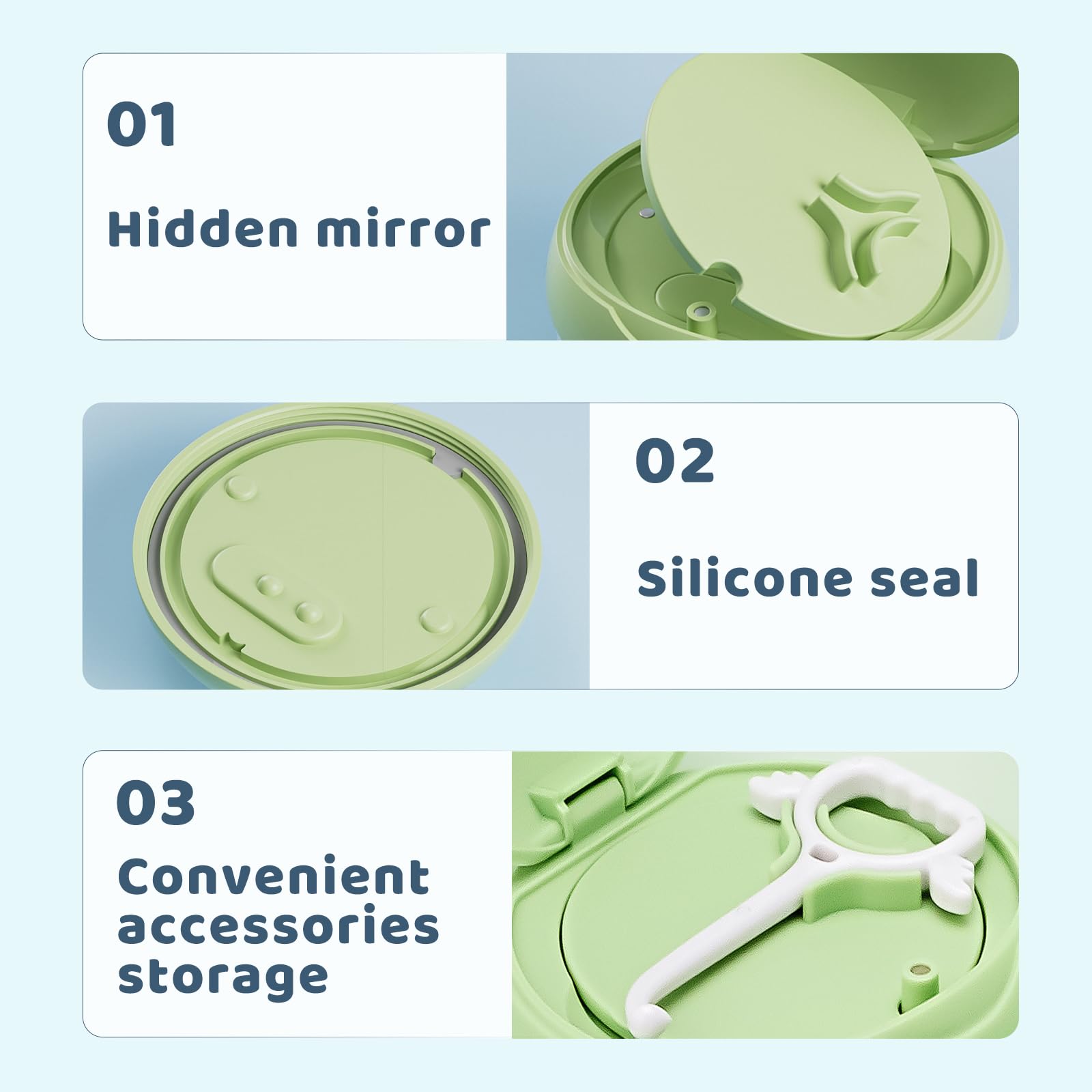 Compact travel-friendly retainer case in use