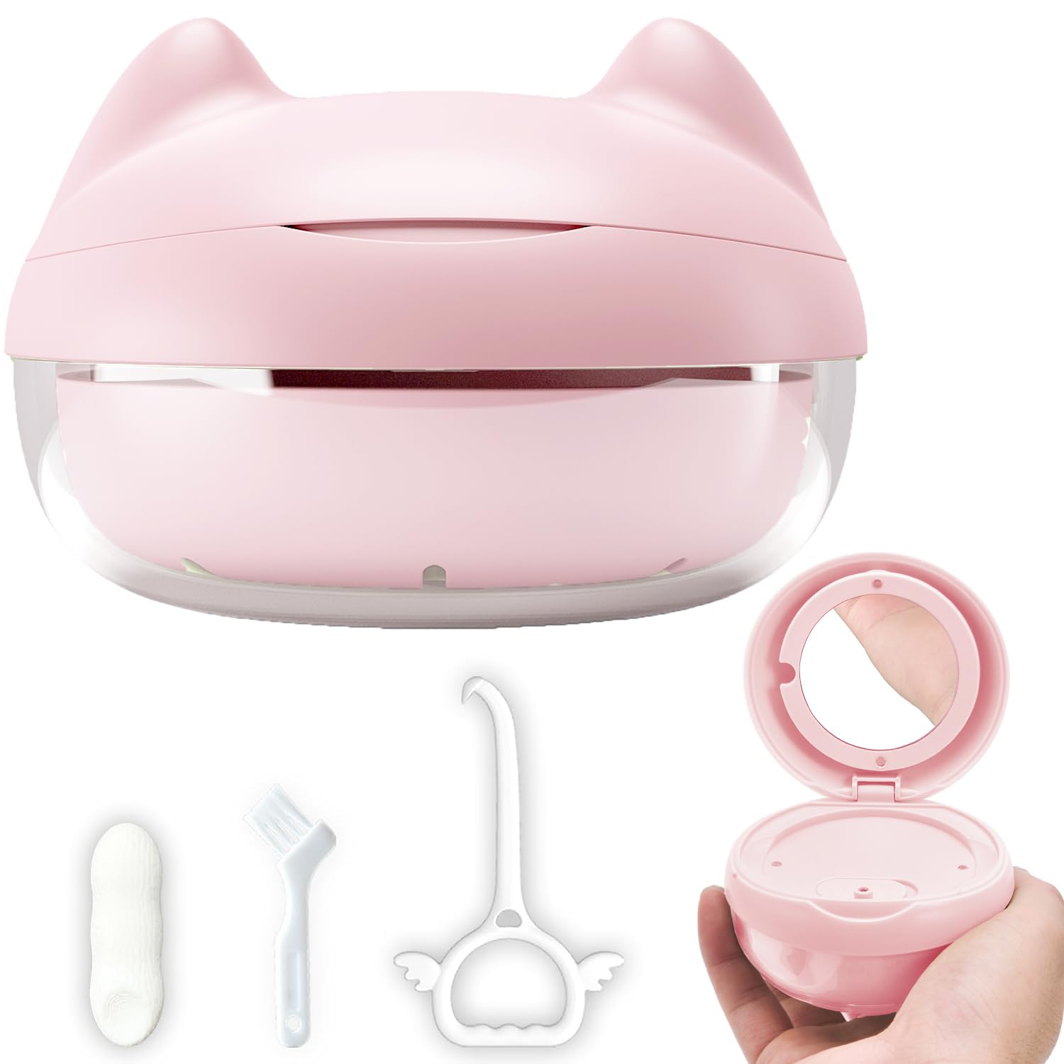 Gaboolo Pink Cat Retainer Case - front view