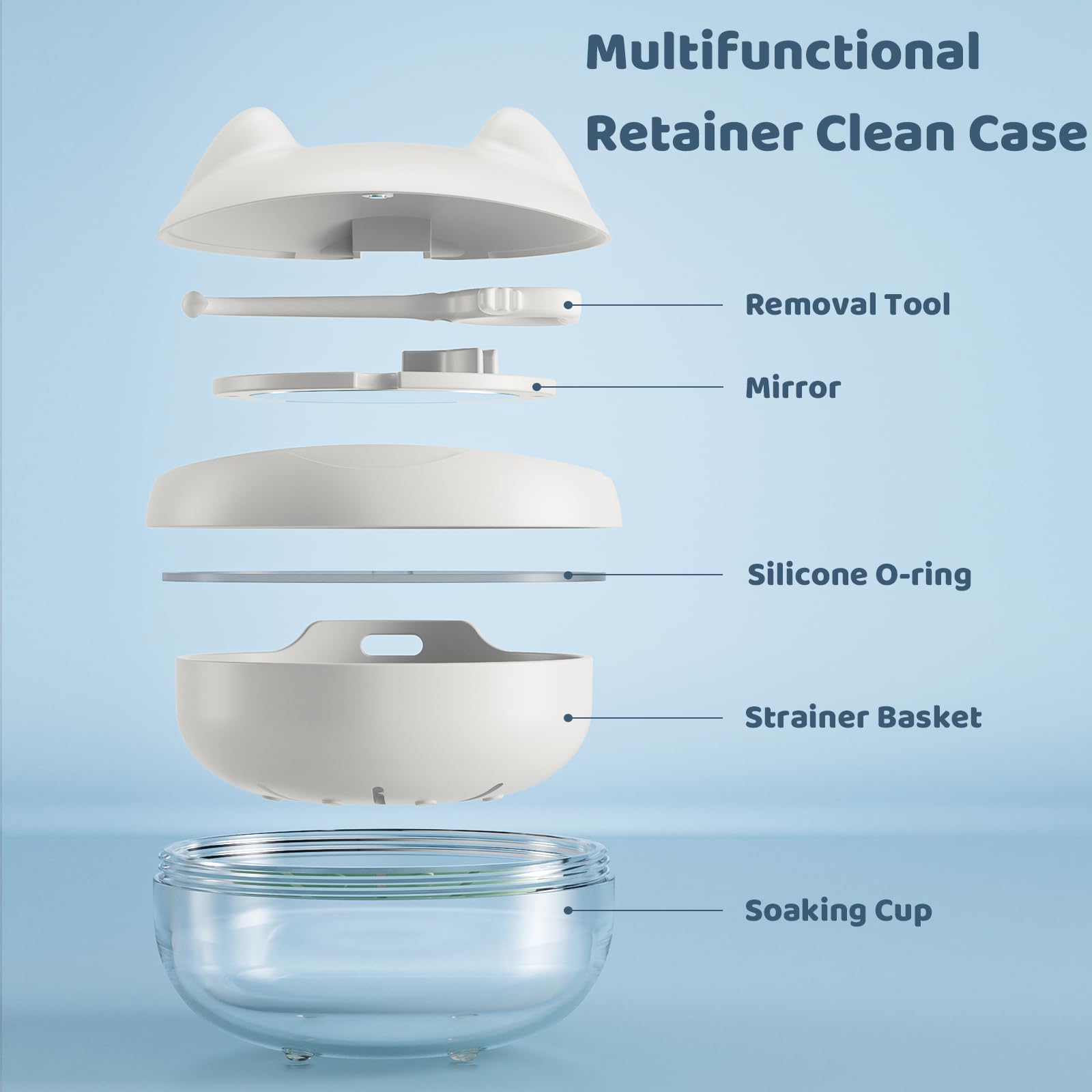 Travel-friendly Gaboolo retainer case with removal tool and brush