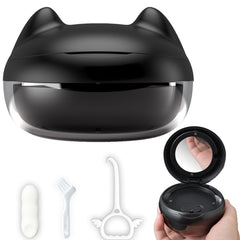 Gaboolo retainer case in black cat color front view