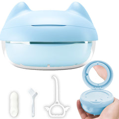 Gaboolo Retainer Case Blue Cat - front view