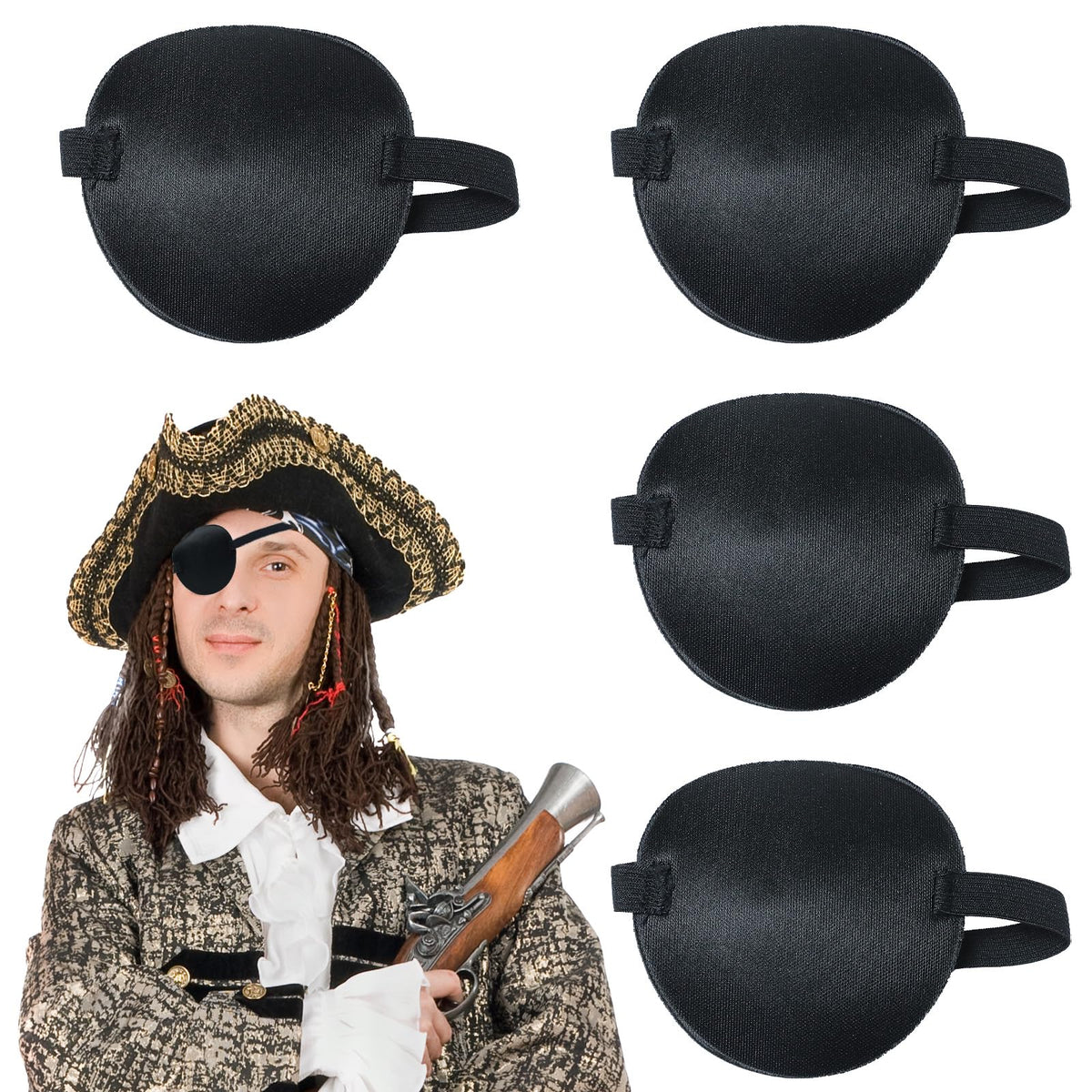 Gabrella 4 Pcs Eye Patches for Adults close-up of soft polyester fabric