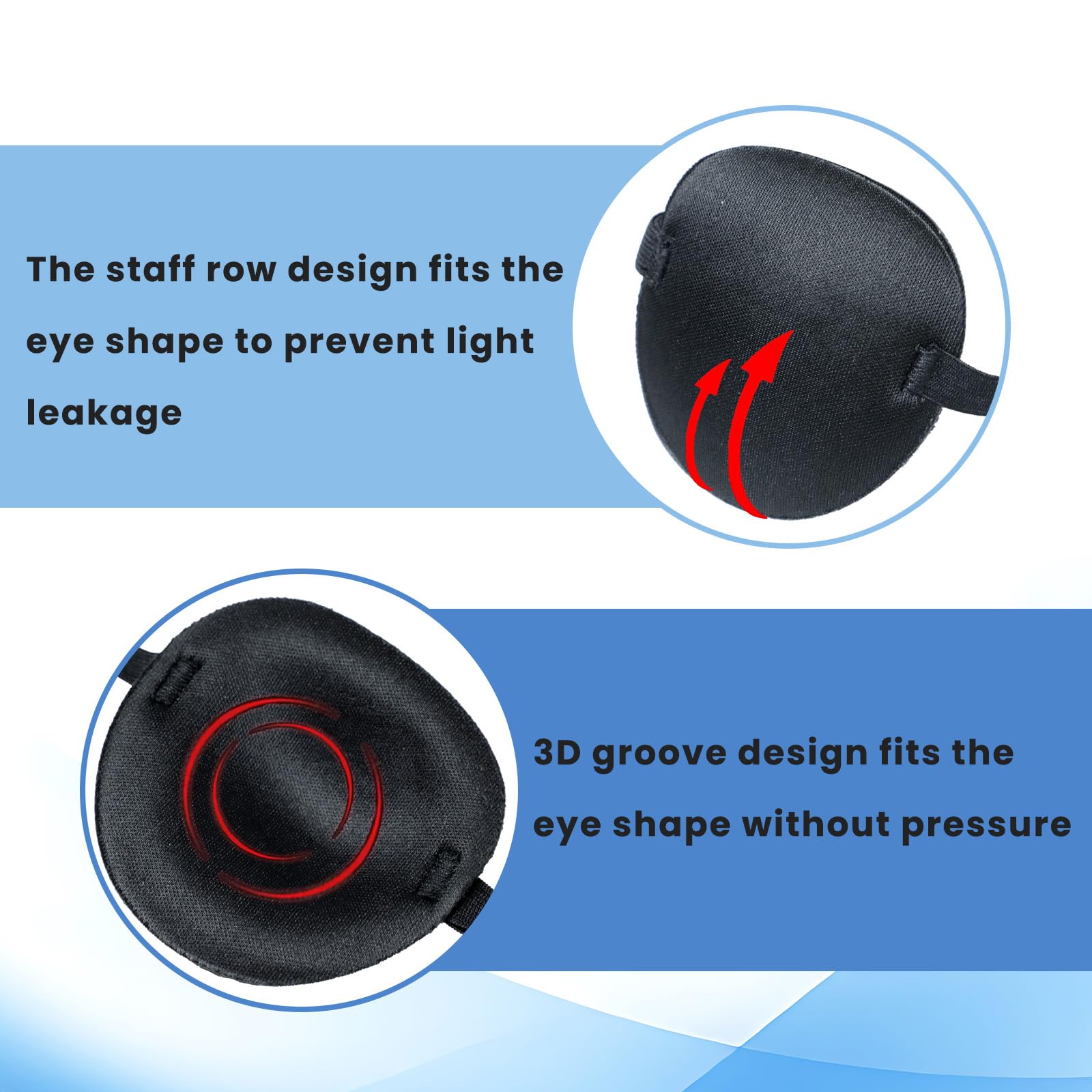 Adjustable elastic headband showing 11.8 to 21.6 inch range