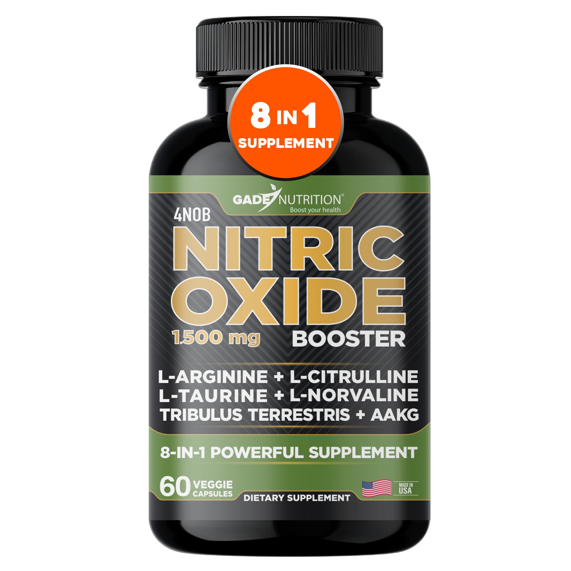 Gade Nutrition Nitric Oxide supplement front label