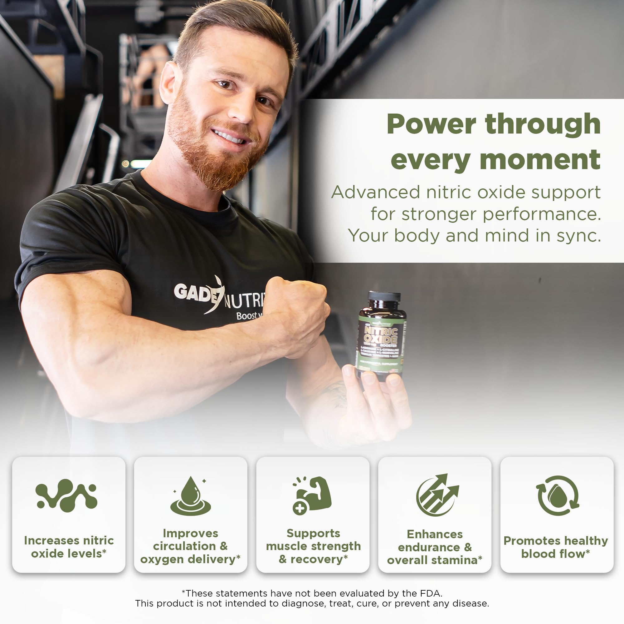 Gade Nutrition Nitric Oxide supplement label and packaging
