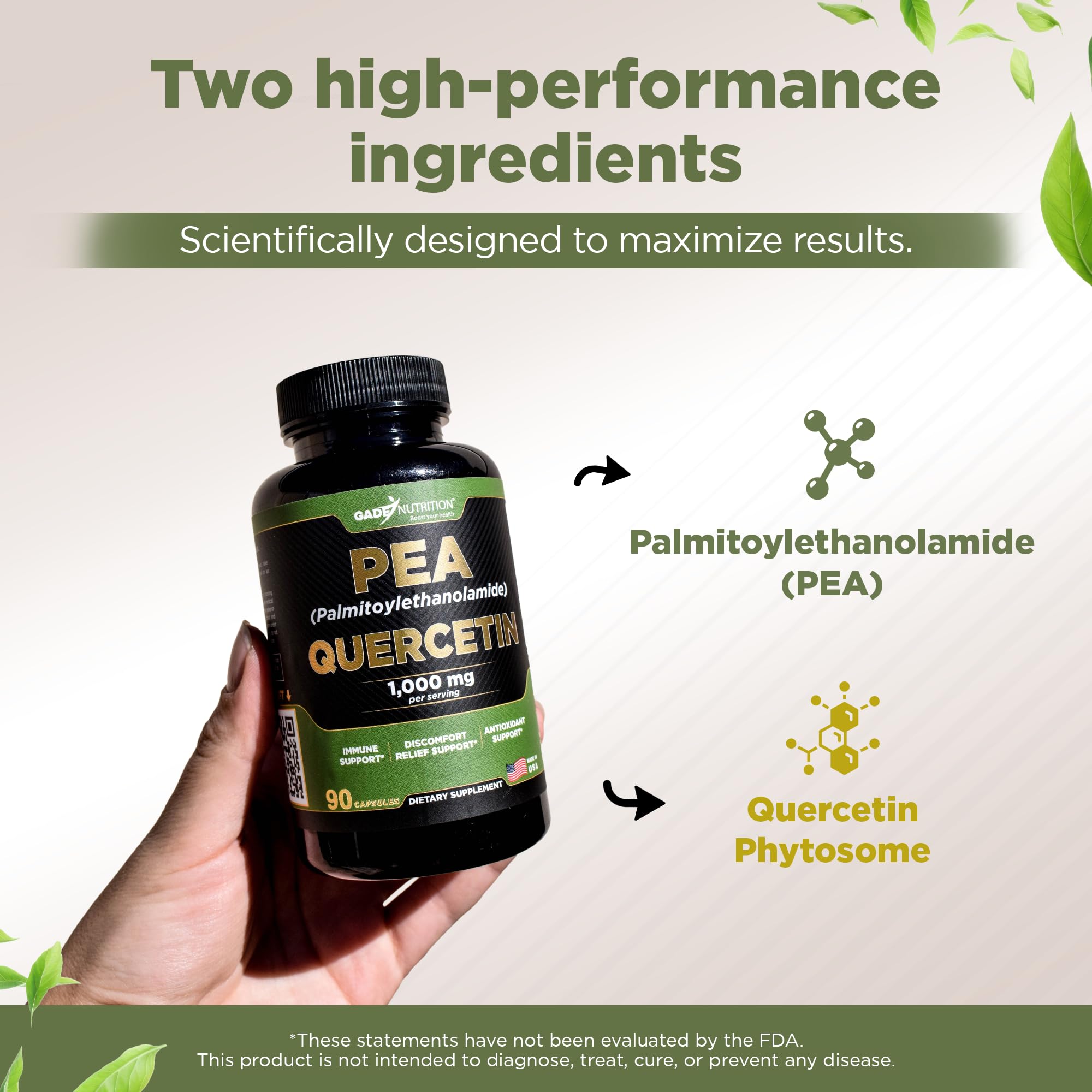 Ingredients image for Gade Nutrition PEA and Quercetin