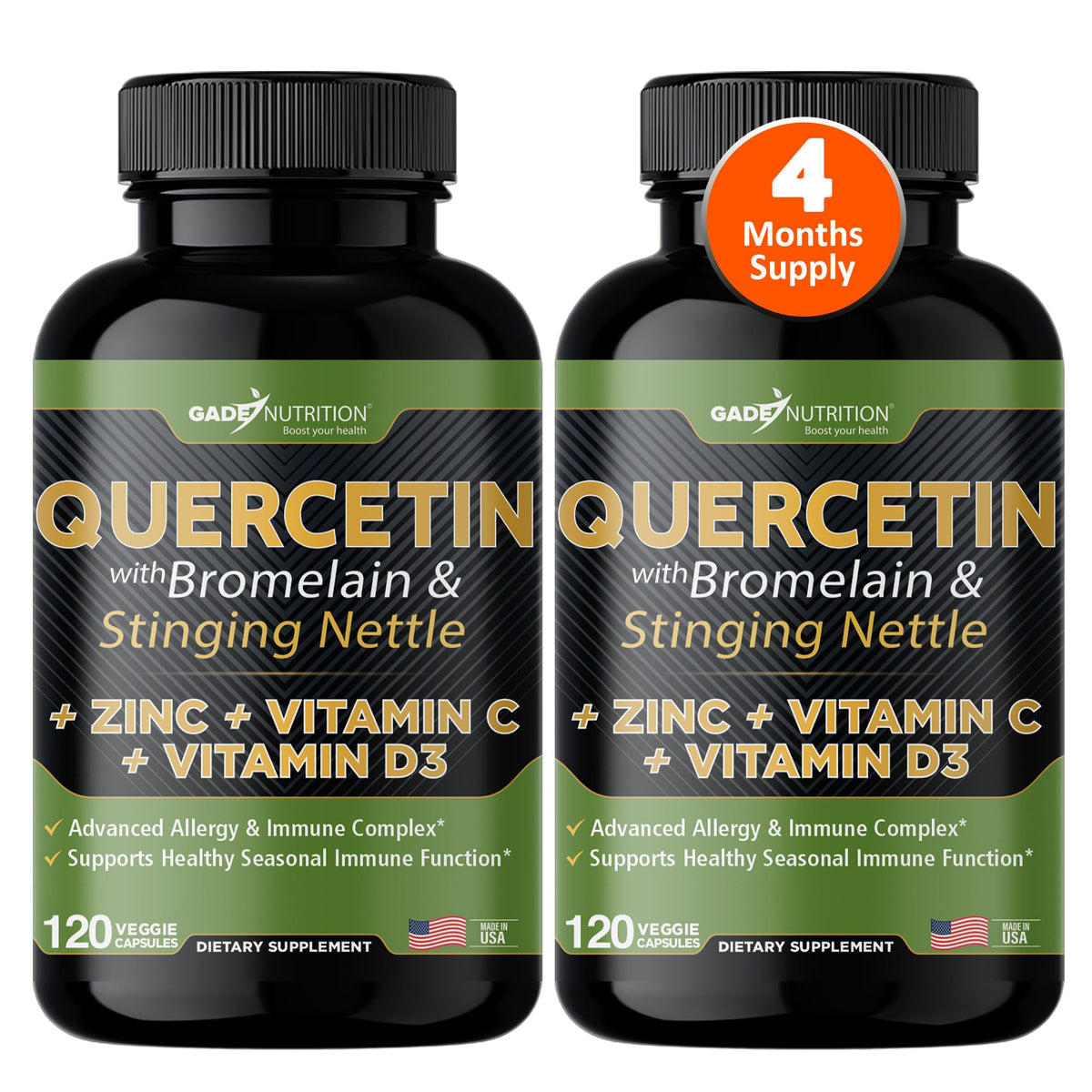 Gade Nutrition Quercetin 500mg bottle front view