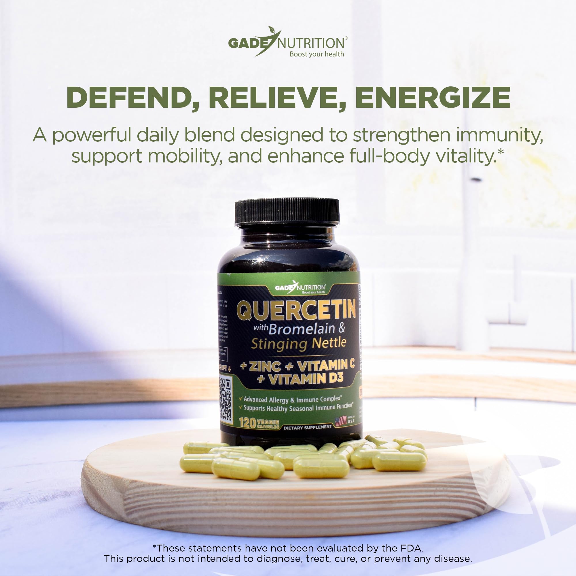 Gade Nutrition Quercetin packaging box and bottle