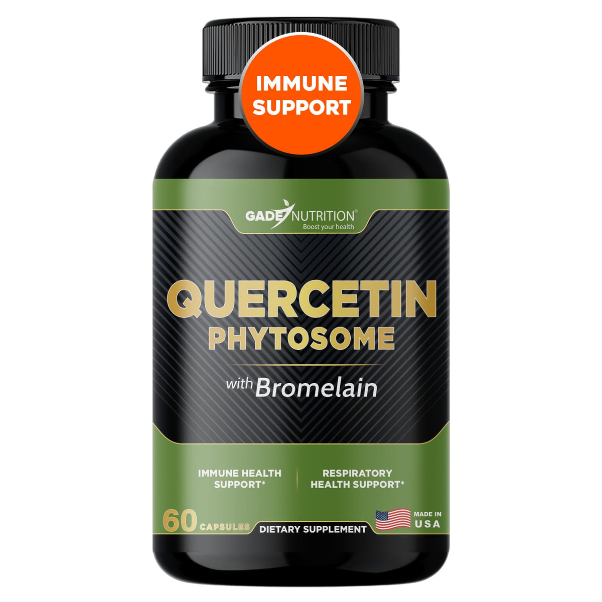 Gade Nutrition Quercetin Phytosome with Bromelain bottle front view
