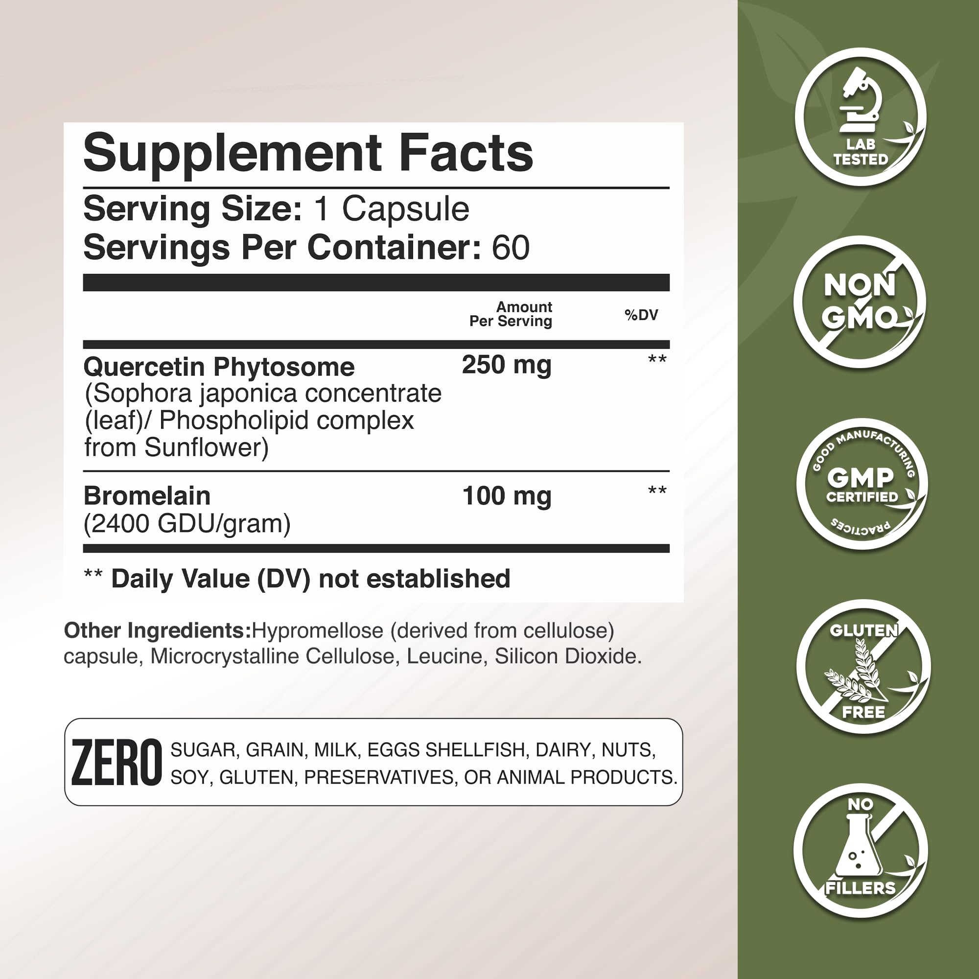 Ingredient highlights for quercetin phytosome and bromelain