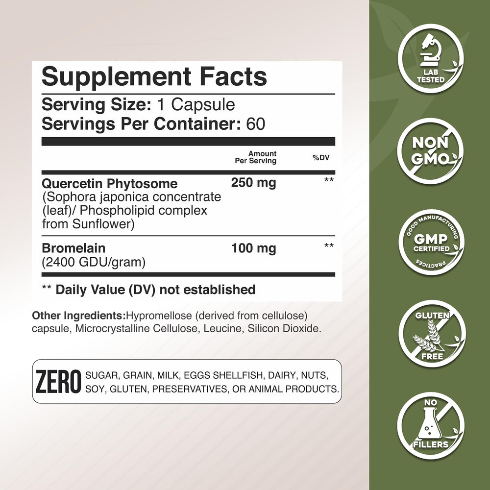 Ingredient highlights for quercetin phytosome and bromelain