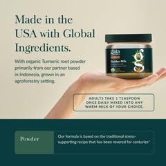 Gaia Golden Milk powder packaging back showing label