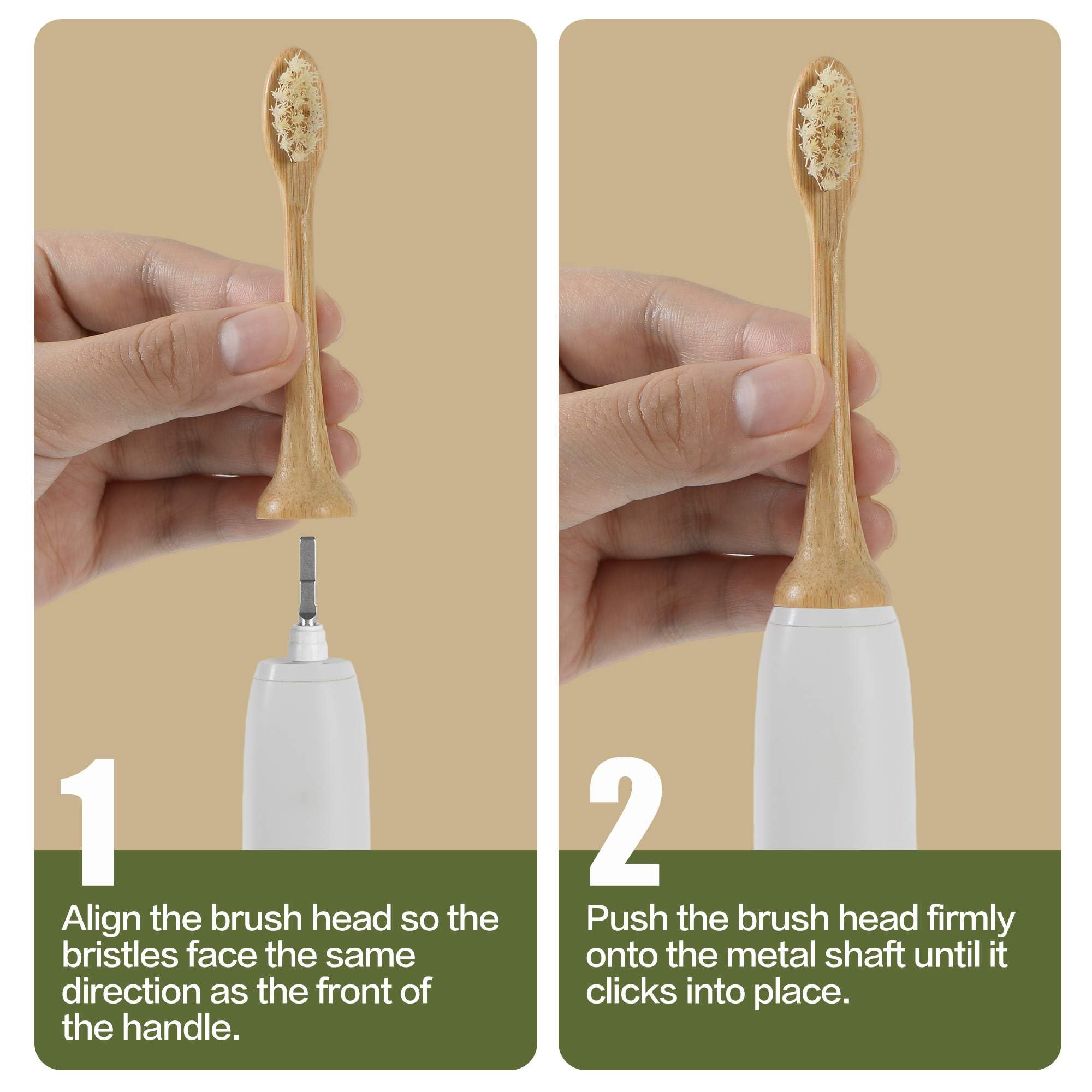 Close-up of boar bristles on Gaia Guy bamboo toothbrush head