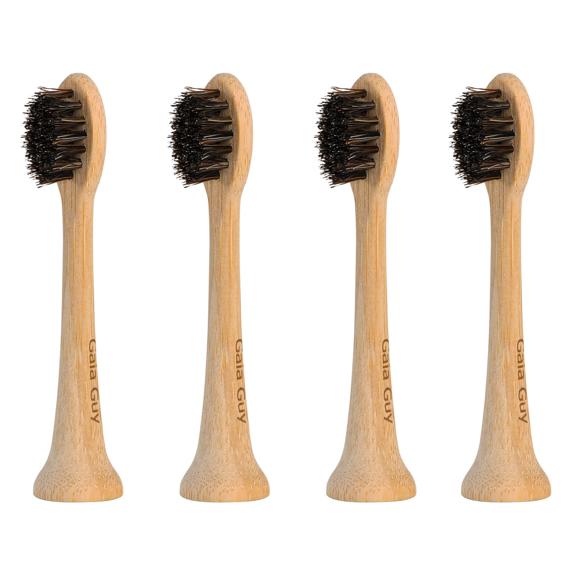 Gaia Guy bamboo and horsehair bristle head 4-pack with uncoated bamboo