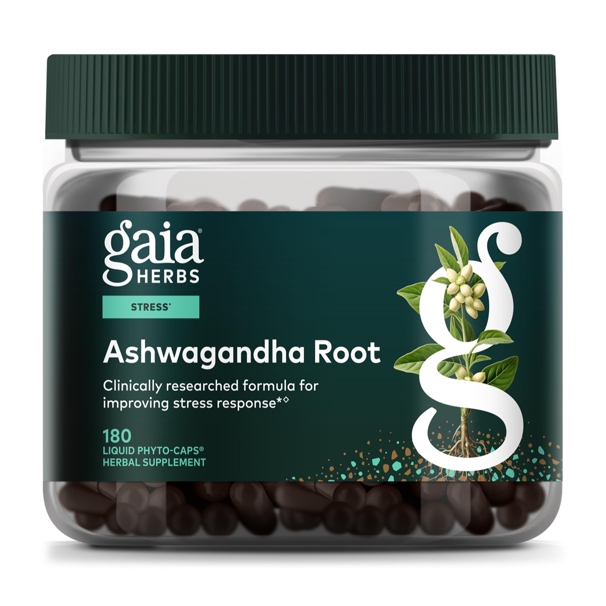 Gaia Herbs Ashwagandha Root bottle with label