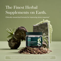 Close-up of Gaia Herbs Ashwagandha Root capsules