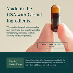 Organic Ashwagandha root capsules from Gaia Herbs