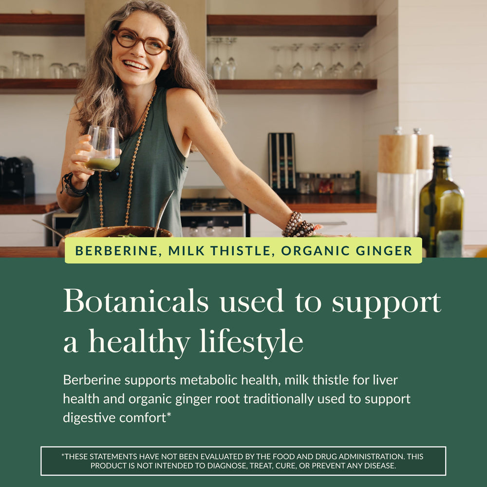 Liver health and metabolism concept with herbs