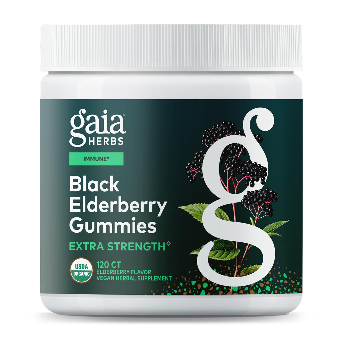 Gaia Herbs Black Elderberry Gummies bottle